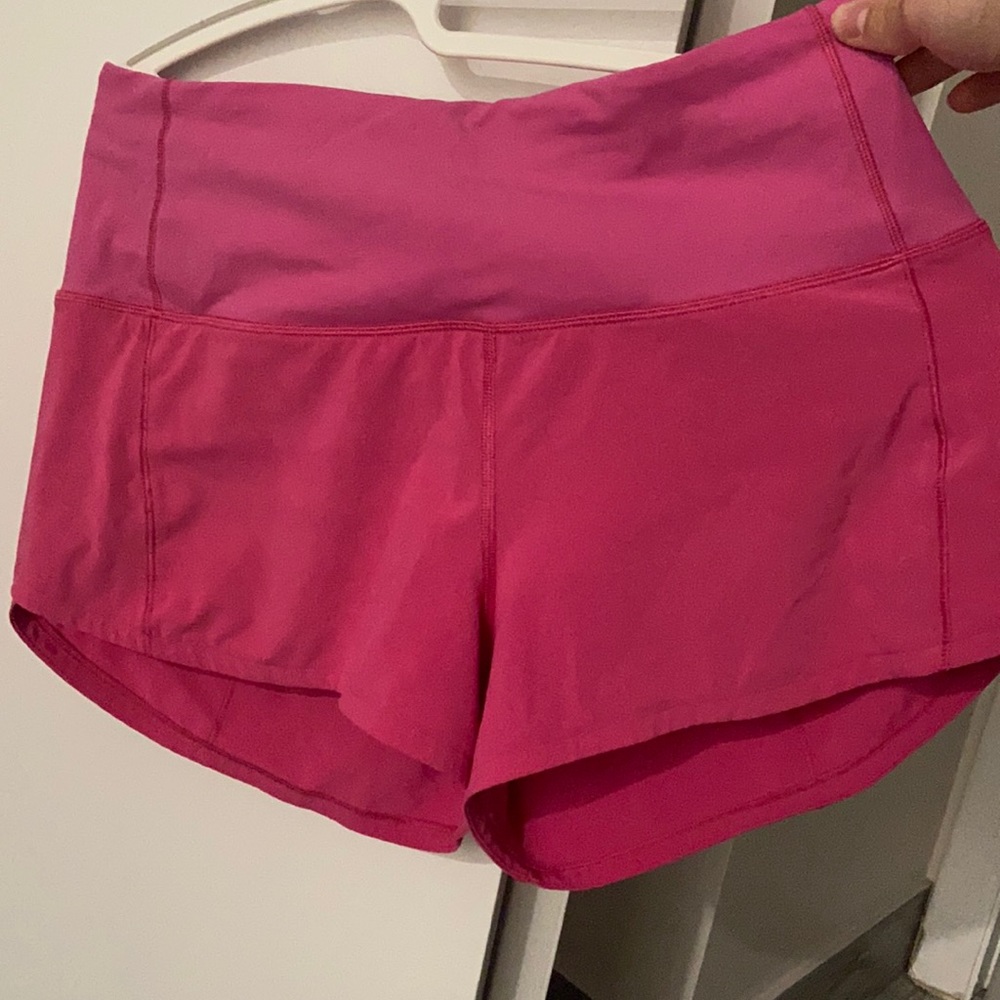 Lululemon speed up sonic pink shorts